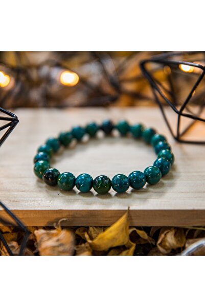 Ezera Βραχιόλι με ημιπολύτιμες πέτρες, Πέτρα Φοίνικας Βασιλικό Πράσινο, για ά...