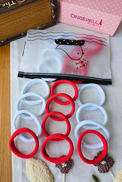 Cinderella Accessories 25 τεμάχια Ανθεκτικές μαλακές κόκκινες λευκές λαστιχέν...