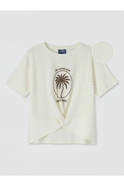 LC Waikiki Lcw Kids Girls' T-Shirt with Drawstring Detail