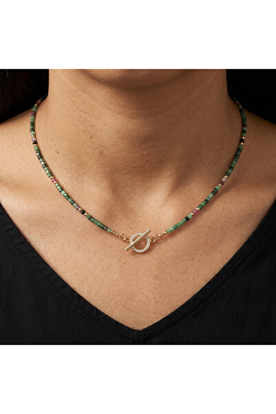 Ezera Κολιέ τσόκερ Valer από κρυστάλλους ρουμπινιού ζωισίτη, επιχρυσωμένος χα...