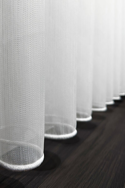 MARİTSA Κουρτίνα από τούλι σε απλό εκρού με εφέ σειράς Bamboo