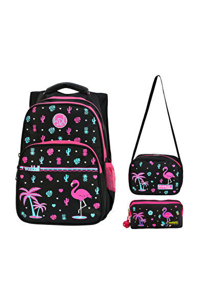 Royal Glow Waddell Kids Ortopedili Flamingo Black Girl's Primary School Bag, ...