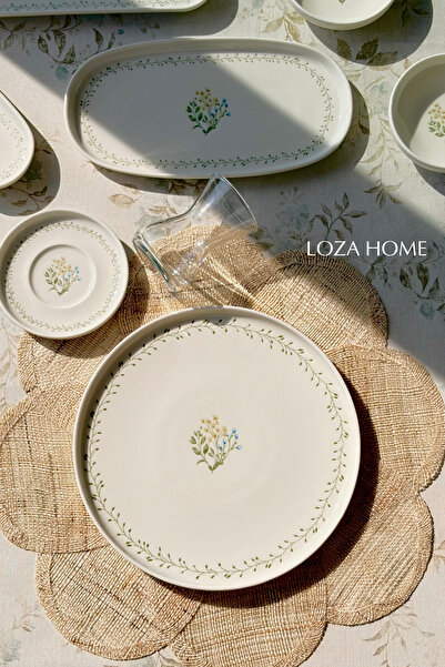LOZA HOME YENİ ARBOLES 6 KİŞİLİK 28 PARÇA PORSELEN KAHVALTI TAKIMI