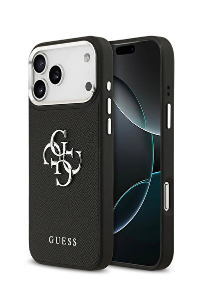 Guess iPhone 17 Pro Max Orjinal Lisanslı Metal Kamera Kadın Siyah Telefon Kıl...