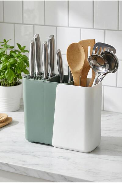 Depa Green Sliding Upright Spoon Holder & Functional Knife Holder and Kitchen...