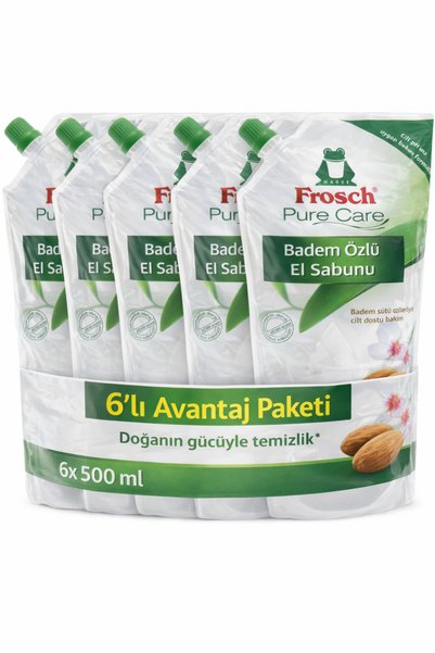 Frosch Badem Özlü Sıvı El Sabunu 500 ml x6 Avantaj Paketi Hassas Ciltler İçin...