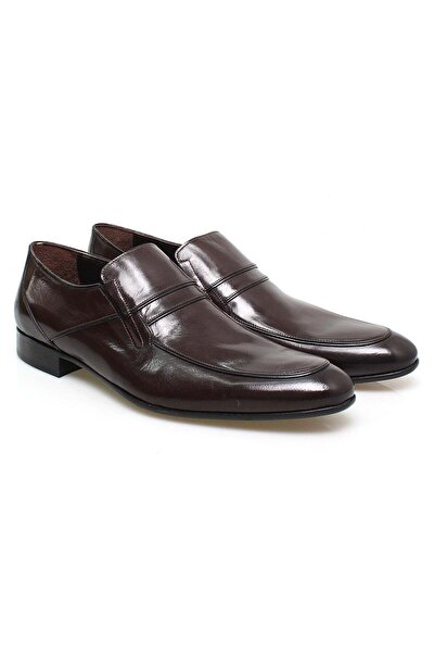 FRANCO CALVANI Brown Laceless Genuine Leather Leather Sole Men's Shoes