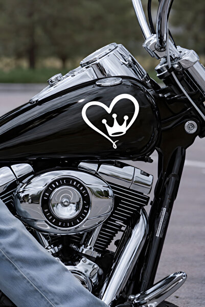 New Jargon Heart Crown Sticker - Heart Auto Sticker - Car Motor Helmet Sticke...