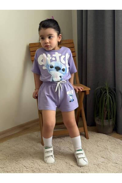 CHİCKİDSWEAR Κοριτσίστικο Σετ Σορτς με Σχέδια – Καλοκαιρινό Άνετο Σετ 2 τεμαχίων