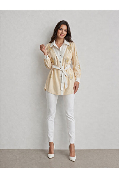 FUAT GÜRSEN Ριγέ τουνίκ με λεπτομέρεια από διακόσμηση με χάντρες