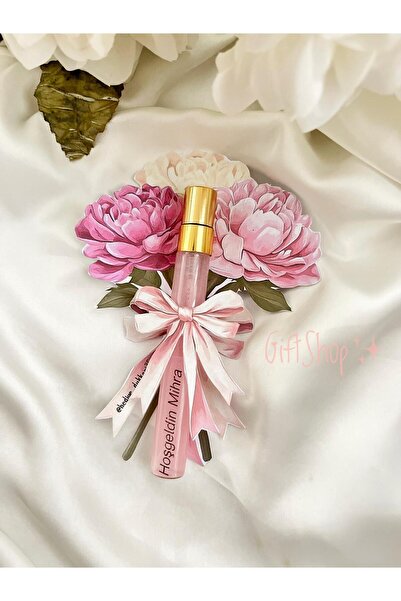 10 adet pembe inci tozlu çiçek kartlı bebek/çocuk söz,nişan veya nikah hediyeliği (ambalajlı)