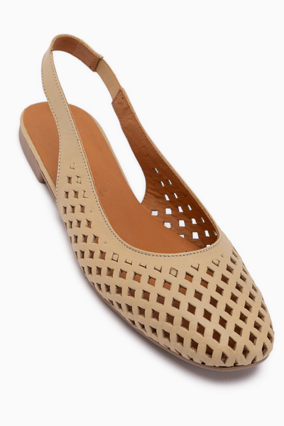 Limoya Γυναικεία σανδάλια Monalis από γνήσιο δέρμα μπεζ ελαστικά