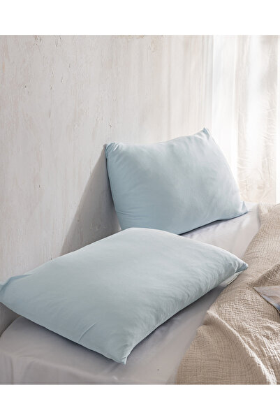 Madame Coco Belle Bamboo Cotton Μαξιλαροθήκη 2 τεμαχίων - Μπλε