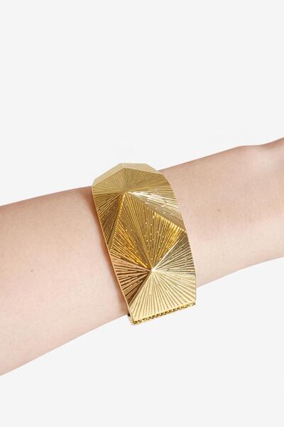 Lumiva accessories سوار مطلي بالذهب بنمط هندسي