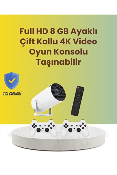 Genel Markalar TÇift Kollu Tasarımlı Kablosuz Projeksiyon – 4K 10.000 Oyun ve...