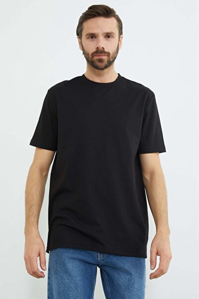 Fulla Moda Μπλουζάκι Oxford από ύφασμα με λαιμόκοψη ποδηλάτου