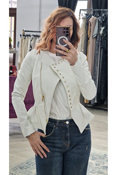 OEM Γυναικείο δερμάτινο μπουφάν 100% λευκό – Κορυφαίο κομψό στυλ