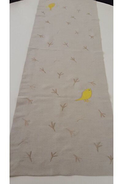 Dakakeen Concept Yellow Bird Premium Linen Tablecloth – Playful Design Adds W...