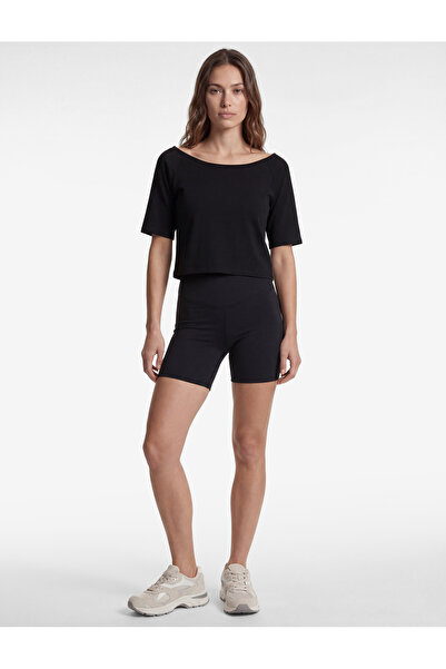 Koton Άνετο αθλητικό μπλουζάκι με κοντό μανίκι και λαιμόκοψη σκάφους, από μεί...