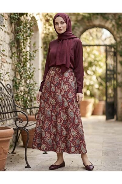 SHİROSA μοτίβωδη φούστα χιτζάμπ