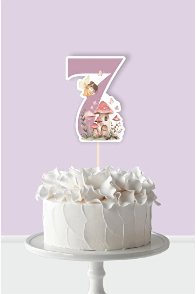 neşeli günlerim Διακόσμηση Τούρτας με Θέμα Νεράιδα Κορίτσι 7 Ετών *Χοντρό Χαρτί