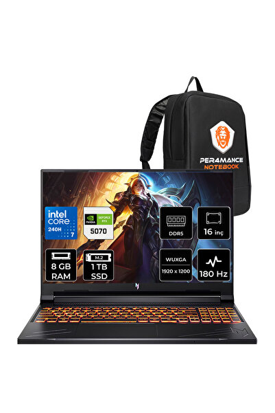 ACER Nitro V16 Intel Core 7 240H 8GB 1TB SSD RTX5070/8GB 95W 16" WUXGA 180Hz ...