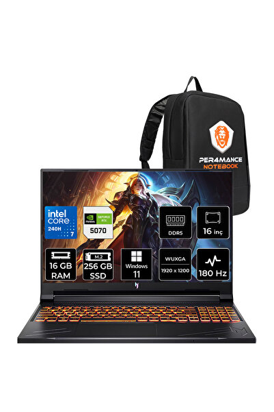 ACER Nitro V16 Intel Core 7 240H 16GB 256GB SSD RTX5070/8GB 95W 16" WUXGA 180...