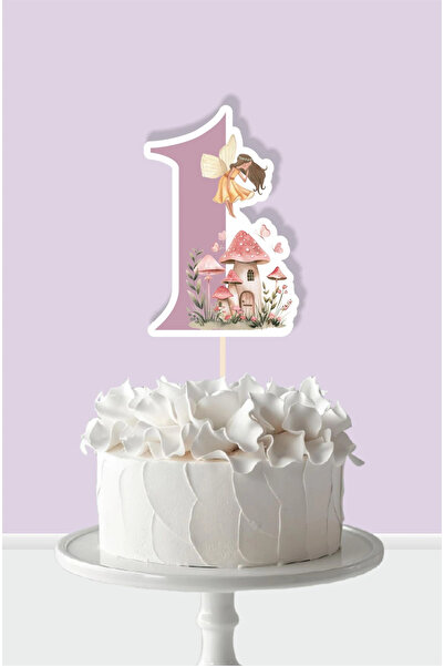 neşeli günlerim Διακοσμητικό τούρτας με θέμα Νεράιδα Κορίτσι 1 έτους (Ένα) *Χ...