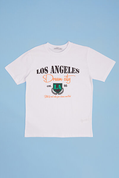 Fulla Moda Αγορικό μπλουζάκι με στάμπα του Λος Άντζελες