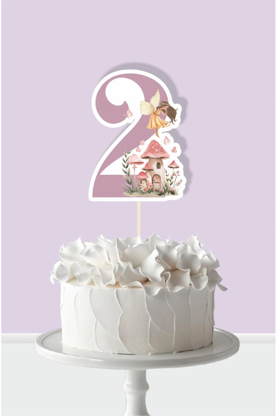 neşeli günlerim Διακόσμηση τούρτας με θέμα Νεράιδα Κορίτσι 2 ετών *Χοντρό Χαρτί