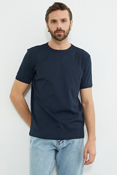 Fulla Moda Μπλουζάκι Basic Crew Neck Ribbed