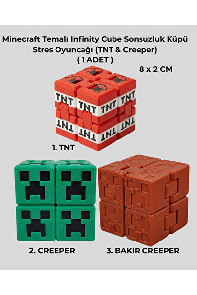 3DcraftTr Minecraft Temalı Infinity Cube ( Sonsuzluk Küpü ) 1 ADET - Stres Oy...