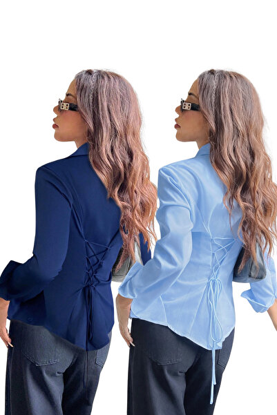 COOL TARZ Cămașă elegantă de damă, cu talie marcată și detaliu cu șireturi, c...