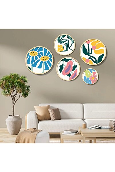 OEM Re-Bloom Decorative Art Set, 5 pieces, solid wood, multicolor