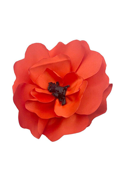 OEM Χειροποίητη Κόκκινη Καρφίτσα Λουλουδιού Παπαρούνας, από Υλικό Σατέν Υφάσμ...