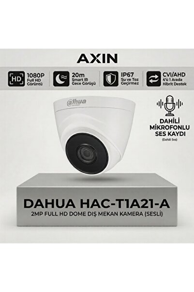 DAHUA HAC-T1A21-A 2MP Full HD Dahili Mikrofonlu Sesli Dome Güvenlik Kamerası