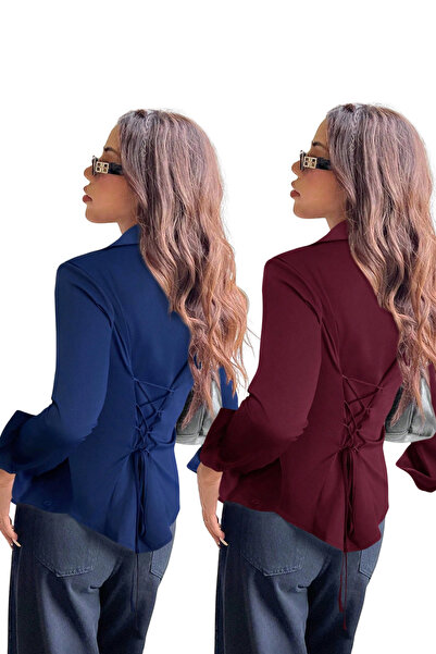 COOL TARZ Cămașă elegantă de damă, cu talie marcată și detaliu cu șireturi, c...