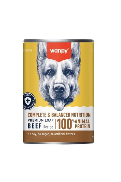 Wanpy Biftekli Tahılsız Yetişkin Köpek Konservesi 375 gr