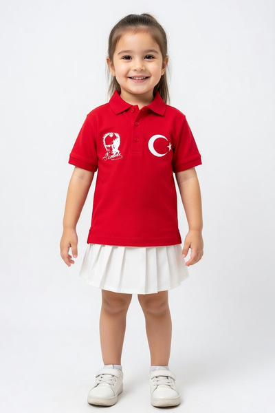 Teknik Ataturk Moon Star Printed Polo Collar T-Shirt (Children and Adults)