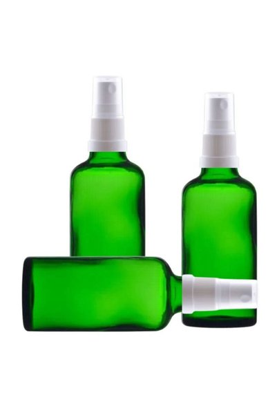 Aroma Expert Flacon cosmetic verde de 50 ml cu pulverizator alb