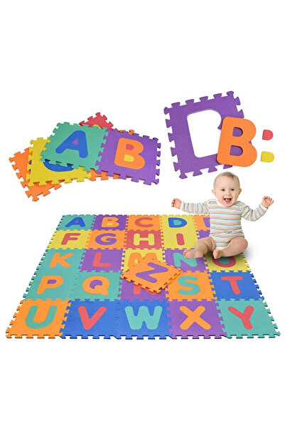 smile toys Covor Puzzle Educativ din Spuma EVA cu litere mari si mici – 26 Pi...