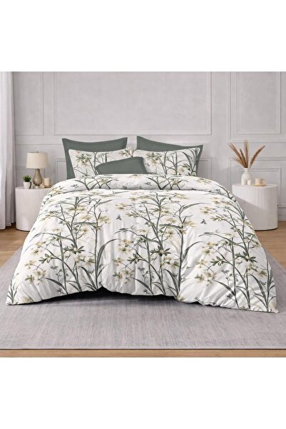 Pucioasa Double Bed Linen Set, 2 people, Sulfur, Cotton, Finet, 6 Pieces, wit...