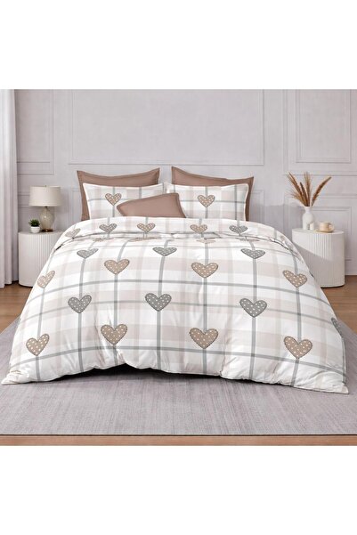 Pucioasa Double Bed Linen Set, 2 people, Sulfur, Cotton, Finet, 6 Pieces, wit...