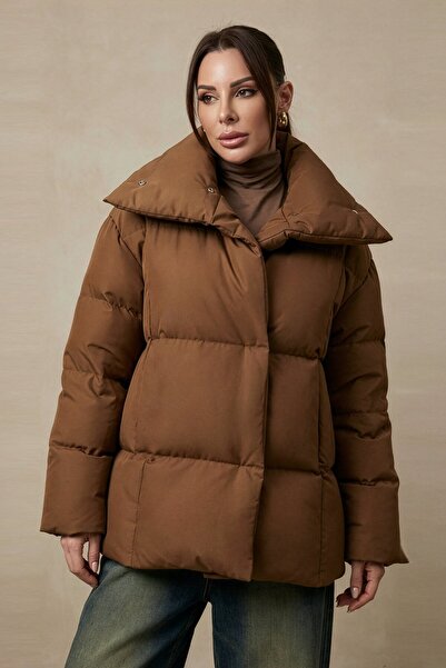 LA PANTE Women's Coat Inflatable Women's Coat Stand Collar Seasonal Stylish B...