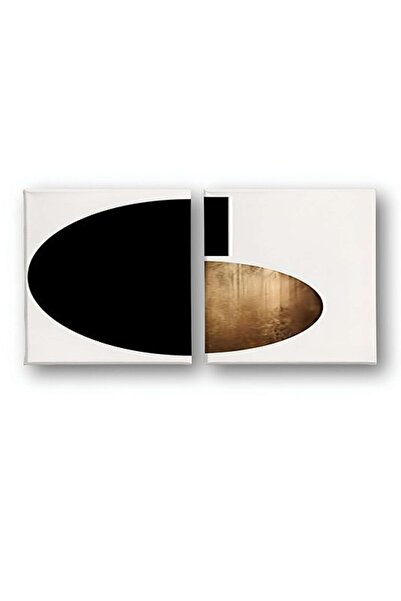 OEM Set de picturi decorative Re-Bloom, 3 piese, pânză/lemn, alb/negru/auriu,...