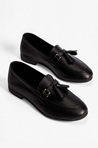 Mubiano Γυναικείες μπαλαρίνες από γνήσιο δέρμα με λεπτομέρεια φούντας Loafer ...