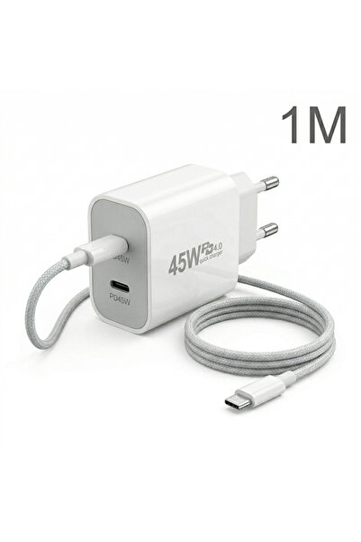 Wyred by Monga Φορτιστής ρεύματος 45W 1M διπλού Type-C + Υφασμάτινο καλώδιο δ...