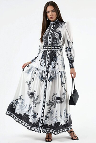 Hiccup Φλοράλ μάξι φόρεμα MSN με πουκαμισέ φόρεμα και ζώνη