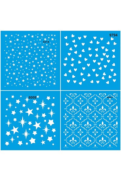 StencilSepeti مجموعة كارما ديزين من 4 قطع 14 20x20