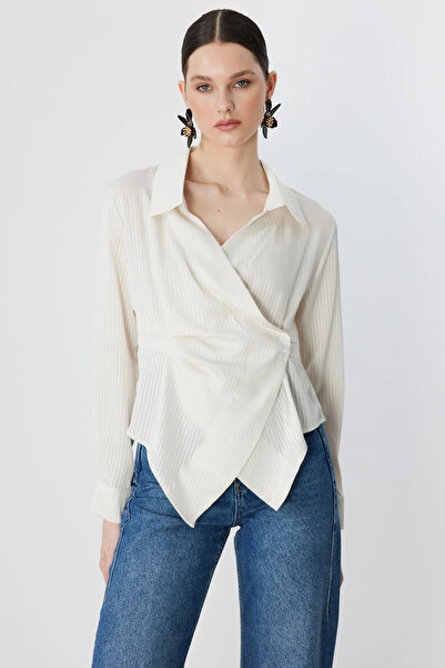 Ekol Self-Striped Double-Breasted Shirt-2826